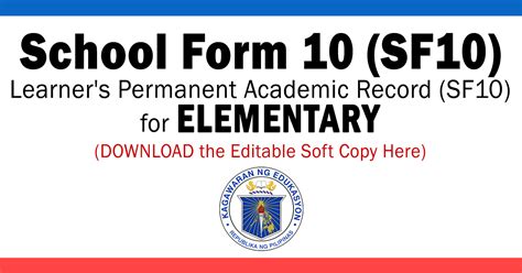 sf10 meaning|Learner's Permanent Academic Record (SF10) ELEMENTARY .